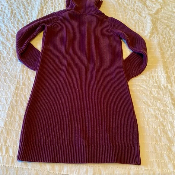 Tommy Hilfiger Purple Cowl Neck Cable Knit Sweater Dress size medium - Picture 5 of 6
